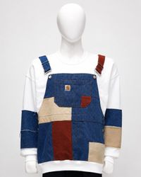 CR2201 UPCYCLED CARHARTT PATCHWORK OVERALL SWEATSH..