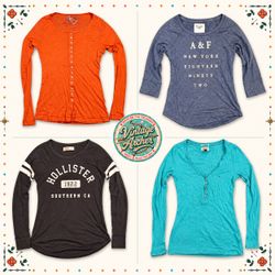 Y2K Henley & Long Sleeve Tops Mix – Vintage Women’..