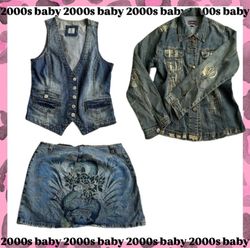 Denim rockstar girlie: jacket, skirt, waistcoat-28..