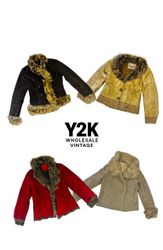 Y2K Vintage Faux Fur Suede Jackets Bundle – Women’..