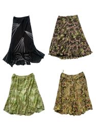 Vintage Y2K Poly Printed Skirts – Floral & Abstrac..