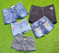 7328 - Upcycled Mini Denim Shorts
