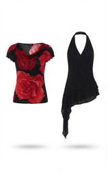 (FV-2073)     Y2K Red & Black Party Tops Bundle | ..