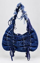 CR2263 Upcycled Distressed Denim Ruched Shoulder B..