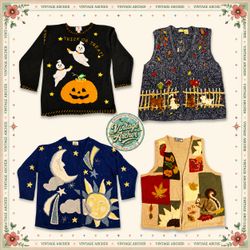 Vintage Heavy Knitwear Novelty Jumpers Bundle: 10p..