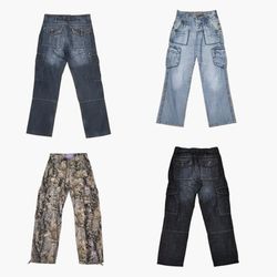 Men Cargo Denim Jeans