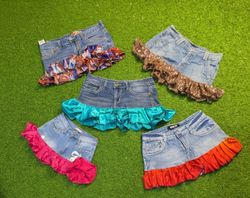 8021 - Upcycled Mini Denim Skirts
