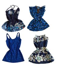 Y2K Blue Floral Cami Tops -ST-144
