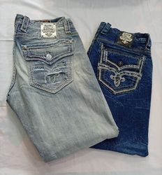 CR12077 Vintage Rock Revival Men’s Jeans