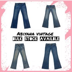 Pacote de Jeans Flare de Baixa Cintura Y2K - Bootc..