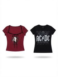 (FV-2252) Y2K Babytees Brand Like( Disney, ACDC, G..