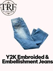 #182 Y2K embroidered and embellished jeans