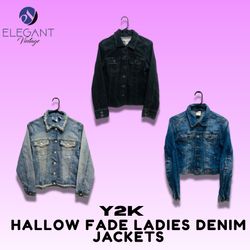 Veste en denim pour femmes Y2K Hallow Fade - EV145..