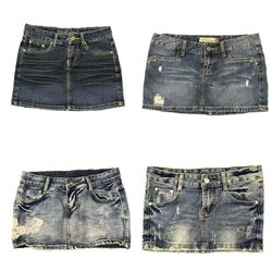 Y2k Denim Mini Skirts Lot RE-3924