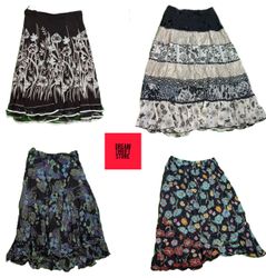 DESIGNER GRUNGE SKIRTS DETAILING PRINTED,PLANE FLO..