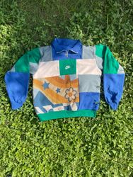 Upcycled Nike Patchwork Coloursblock Sweatshirt