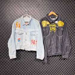 Vintage Denim Hip Hop Jackets | Embroidered or Pri..