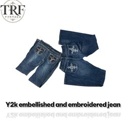 Y2k embroidered and embellished jean# 142