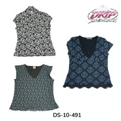 Women's Printed and Ruffled Blouses (DS-10-491)