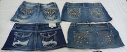 CR11093 Upcycled Y2K Mini Denim Skirts