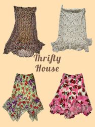 Y2K Vintage 2000s Floral Ruffle Skirts(TH/614)