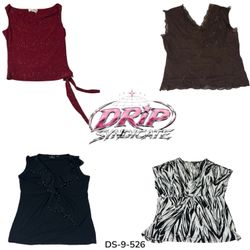 Blouse sans manches en poly brillant Y2K pour les ..