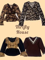 Boho Grunge Y2K Vintage Tops(TH/865)
