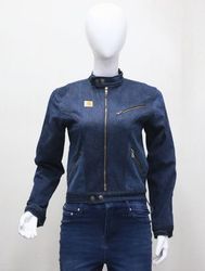 CR1937 Upcycled Denim Moto Zip Jacket