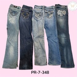 Women's Floral Embroidered Flare Jeans – Retro Y2K..