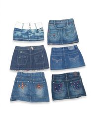 Vintage Y2K Cyber Grunge Denim Skirt Lot –(A-44)