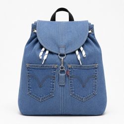 CR2006 UPCYCLED DENIM DRAWSTRING BACKPACK