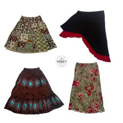 Vintage Boho & Whimsigoth Midi Skirt Edit ( TS-062..
