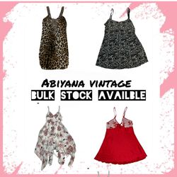 Y2K Cami Dress Tops Bundle - Vintage Leopard, Flor..