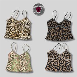 Upcyled lace neck cami tops