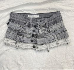 Upcycle Belted  Denim Mini Skirt(Dv-10-17)