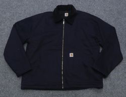 CR02342 Upcycled Carhartt Black Zip-Front Workwear..
