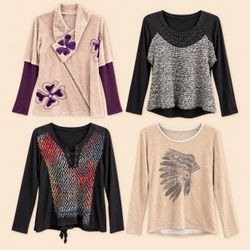 Y2K Mixed-Texture Sweater Tops