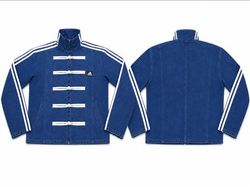 CR01652 Upcycled Adidas Military-Style Denim Jacke..