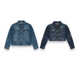 (FV-2505) Y2K Crop Top Style Denim Jacket / Winter..