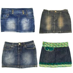 Y2k Paris Hilton Era Girl Denim Mini Skirts RE-390..