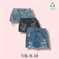 Y2K Vintage Denim Midi Skirt Wholesale Bundle – 7 ..