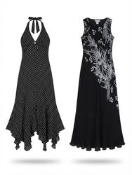 (FV-2069)     Monochrome Vintage Dress Bundle | Bl..