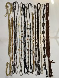 Woven Macrame Wooden Beaded Decorative Belts