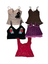 Y2K Beaded and Lacetrim Cami Tops | V-T709