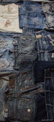 vintage Y2K-style embellished denim jeans