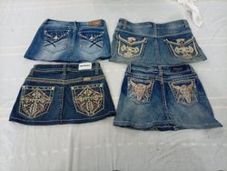 CR10684 Upcycled Y2K Mini Denim Skirts