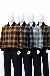CR2071  Upcycled Plaid Zip Jacket