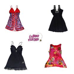 Women's Printed and Embellished Slip Dresses (CV-1..