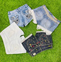 Y2K Embroidered Shorts