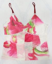 CR1972 UPCYCLED FLORAL MESH CAMI TOP
